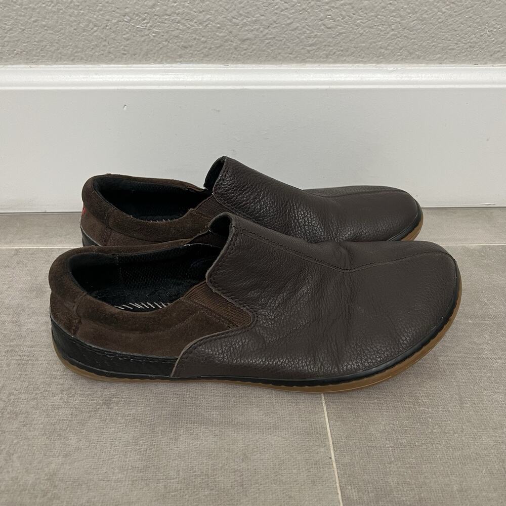 Vivobarefoot Dharma Mens 8.5 Brown Comfort Slip On Leather Minimalist Shoes
